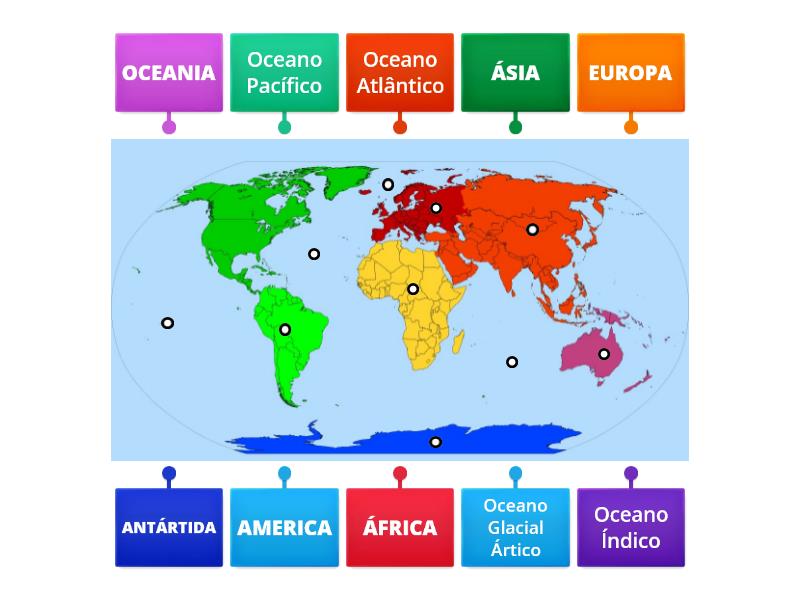 PLANISFÉRIO Continentes e Oceanos 標籤圖表