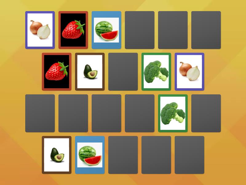 Memotest Frutas Y Verduras Matching Pairs