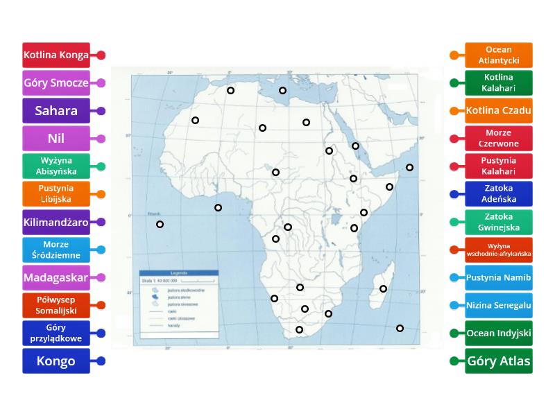 Afryka Mapa Labelled Diagram