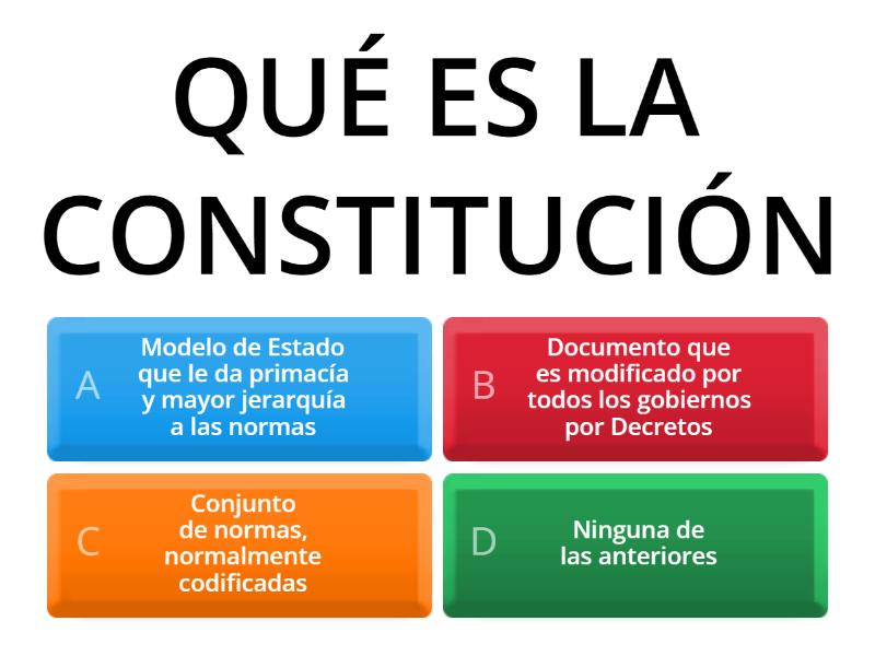 Constitución y Constitucionalismo Quiz