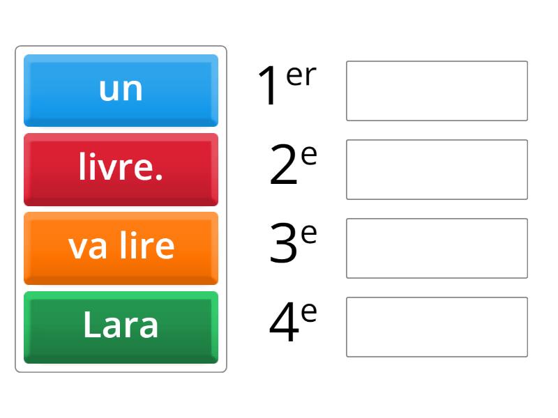 Remets La Phrase Dans L Ordre 2 Classement Par Rang