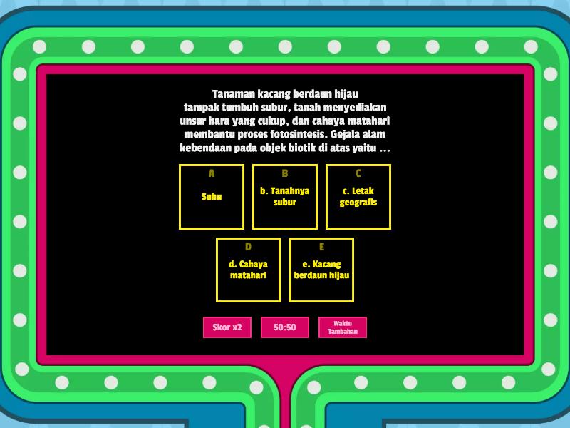 Kuis Komponen Ekosistem Dan Interaksinya Gameshow Quiz