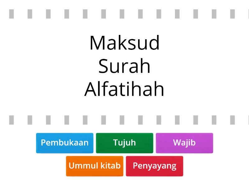 KEFAHAMAN SURAH AL FATIHAH Find The Match