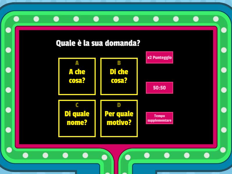 Complemento Di Denominazione Gameshow Quiz