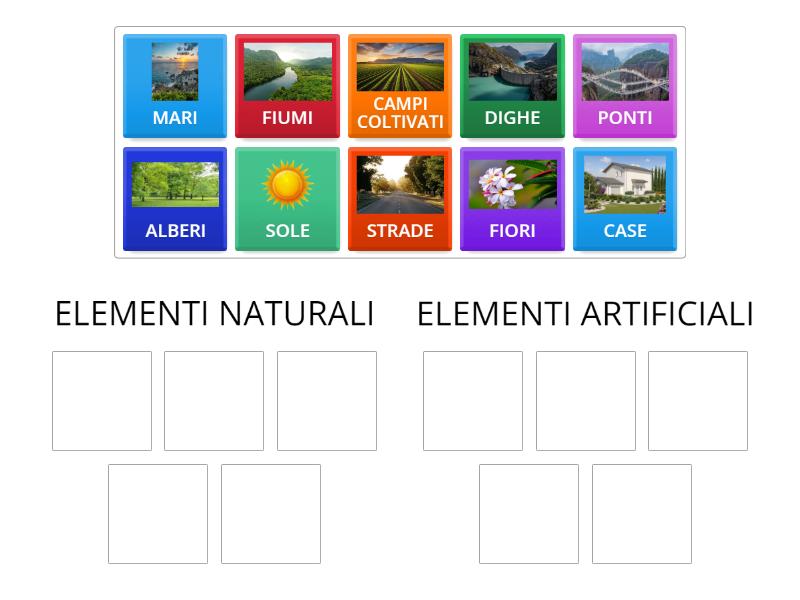 ELEMENTI NATURALI E ARTIFICIALI Group Sort