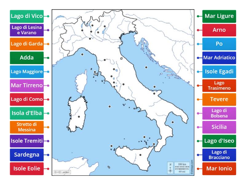 Laghi Fiumi E Mari D Italia Labelled Diagram