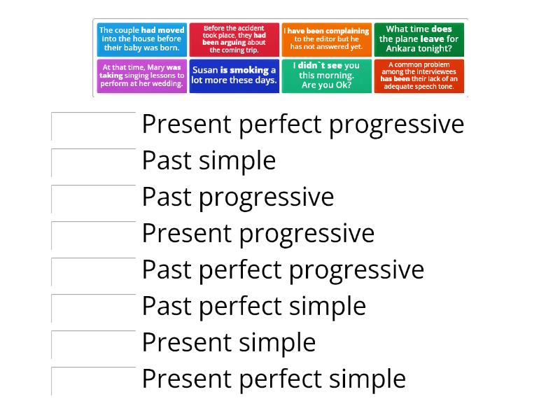 VERB TENSES Une Las Parejas