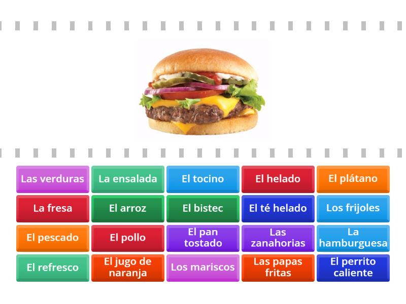 El Vocabulario De La Comida Find The Match