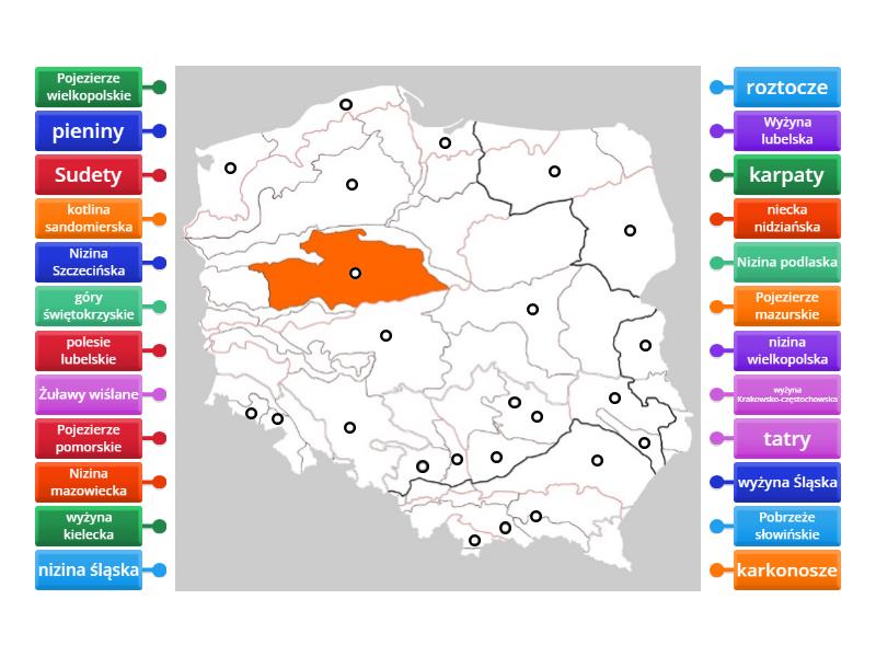 Mapa Fizyczna Polski Rysunek Z Opisami