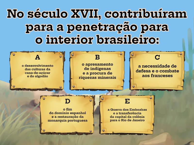 Formação do território brasileiro Quiz