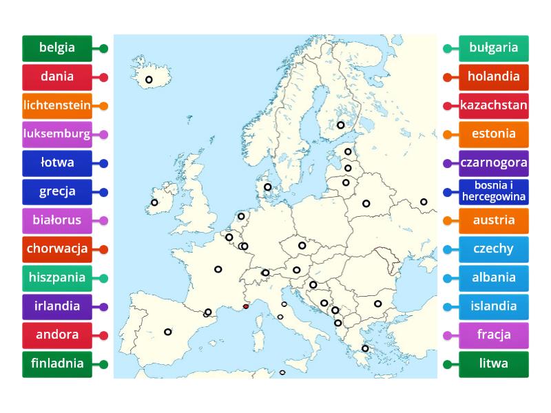 Mapa Polityczna Europy Od A Do Rysunek Z Opisami