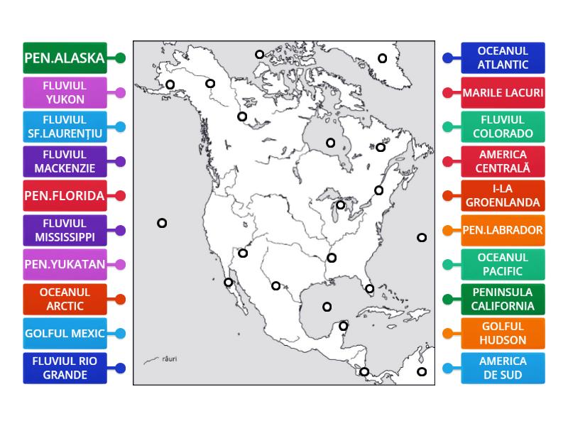 AMERICA DE NORD Labelled Diagram