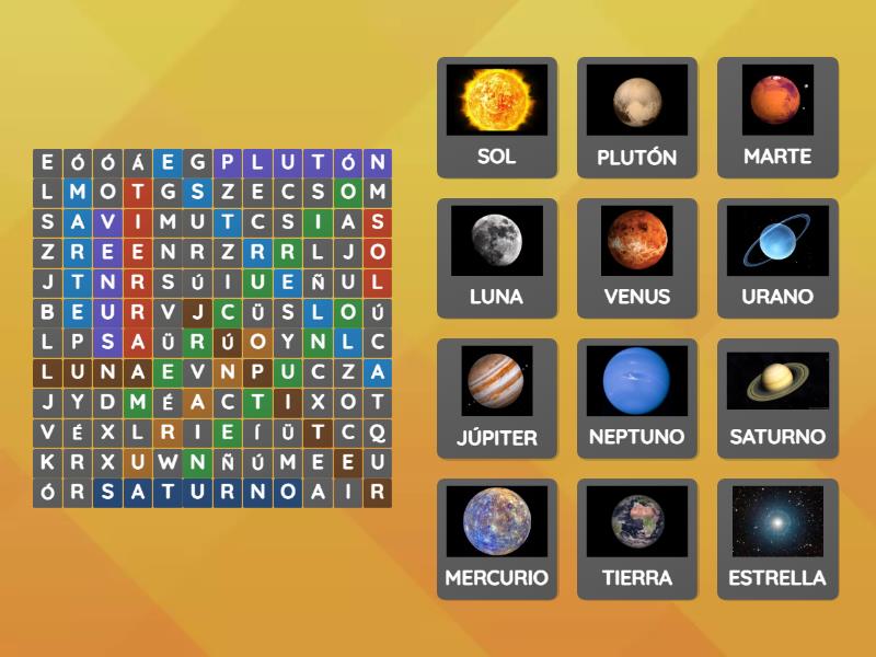 Sistema Solar Sopa De Letras