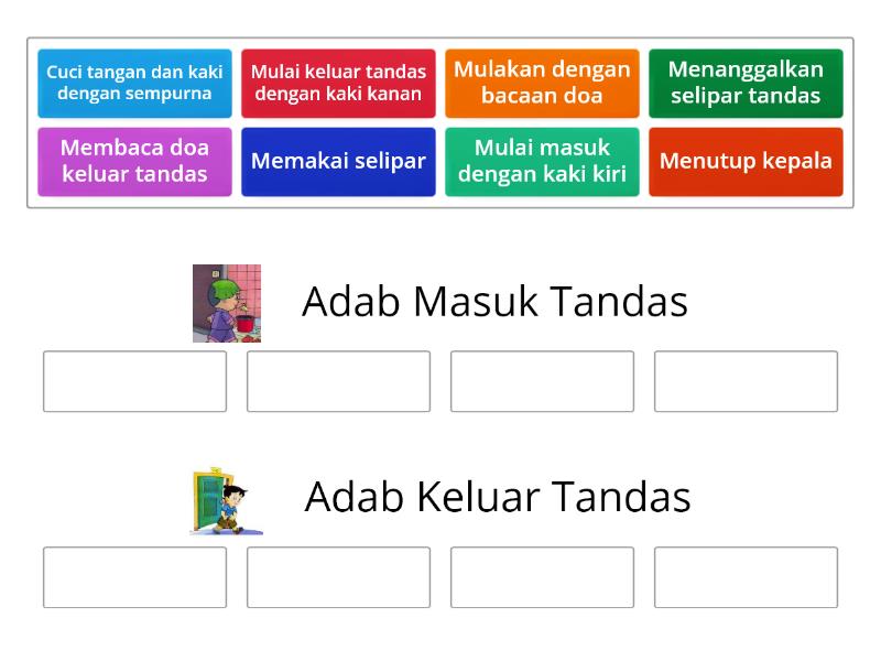 Kuiz Adab Masuk Dan Keluar Tandas Group Sort