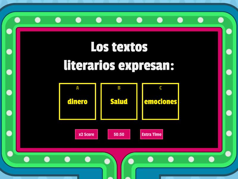 Textos No Literarios Gameshow Quiz