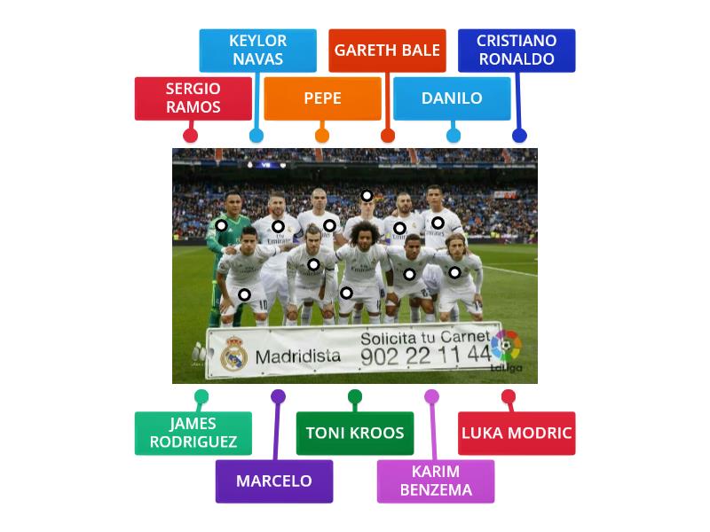 PLANTILLA REAL MADRID Labelled Diagram