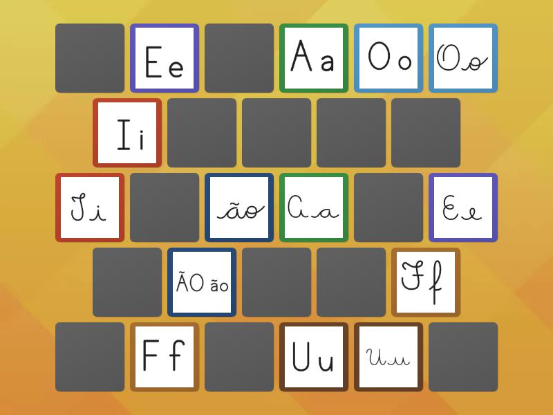 Letra De Forma X Letra Cursiva Matching Pairs