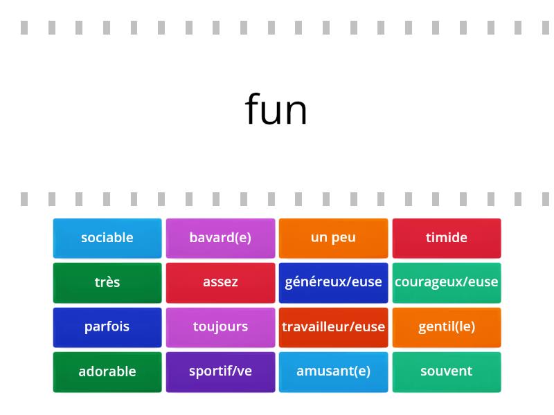 les adjectifs de personalité Find the match