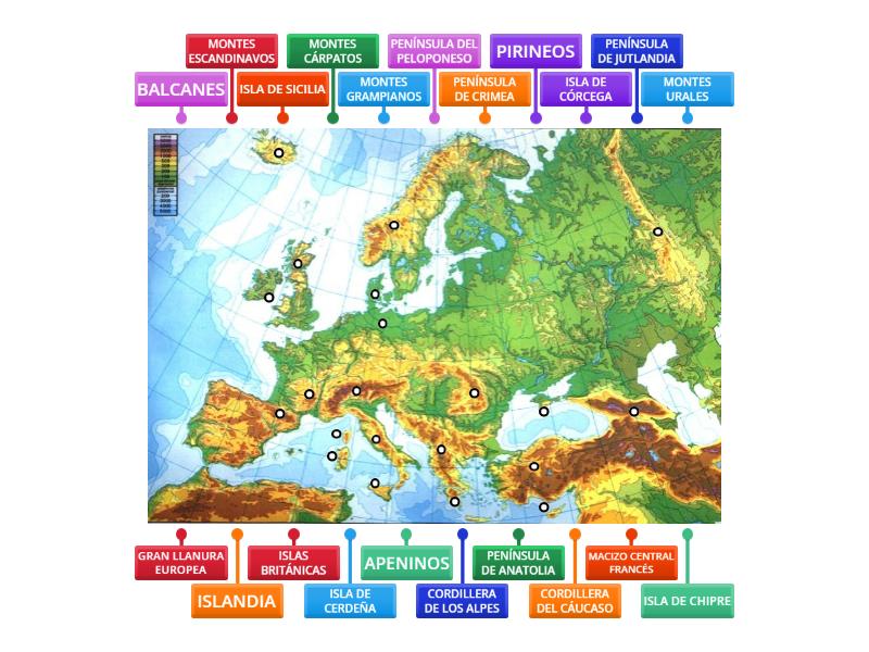 Relieve De Europa Labelled Diagram