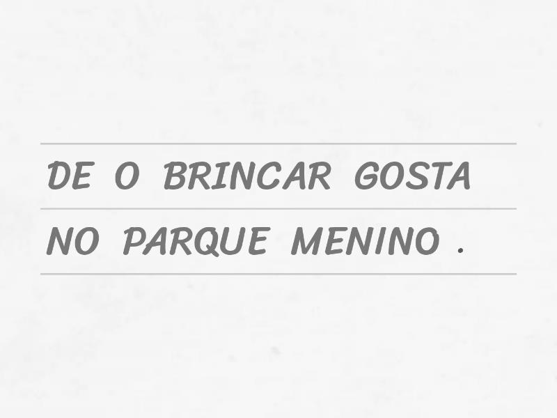 Ordem Das Palavras Na Frase Unjumble