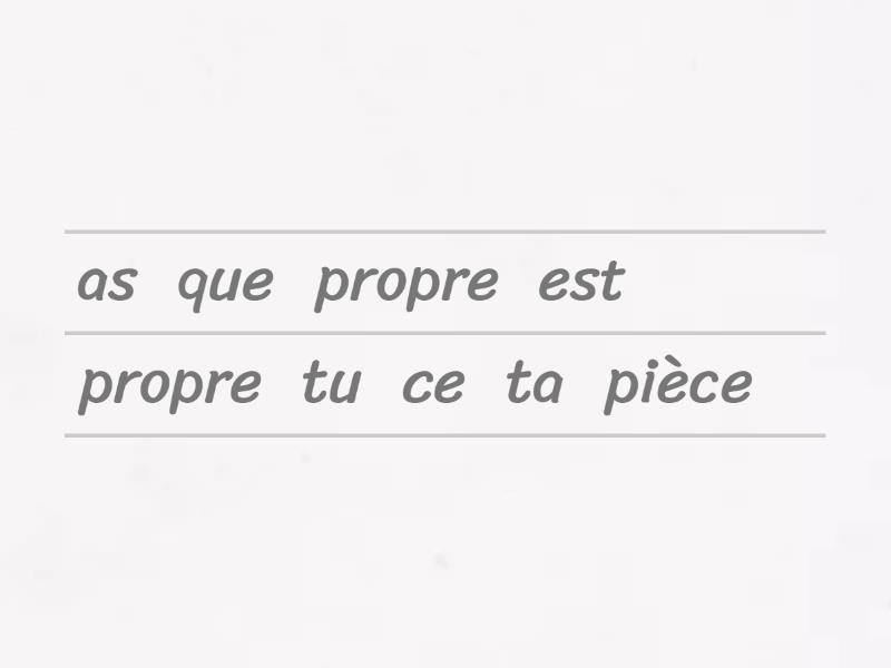 Remets Les Mots En Ordre Unjumble