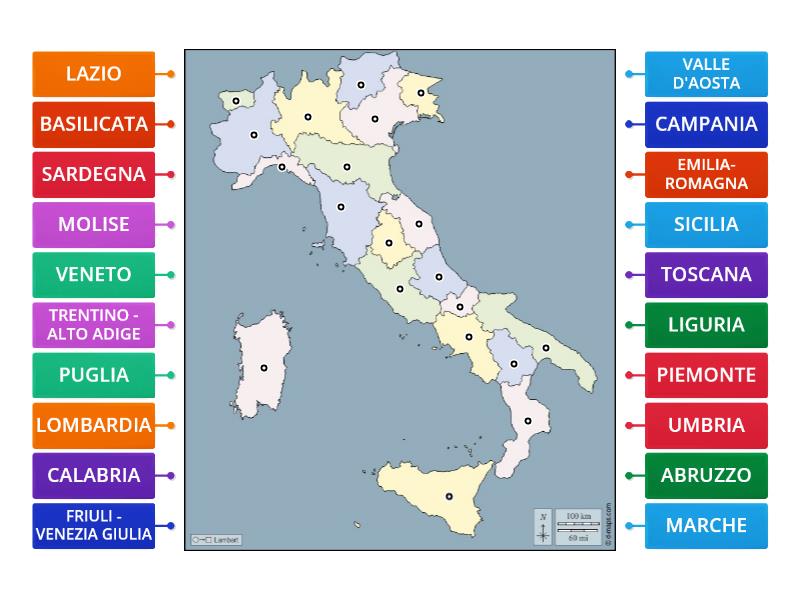 Regioni D Italia Labelled Diagram