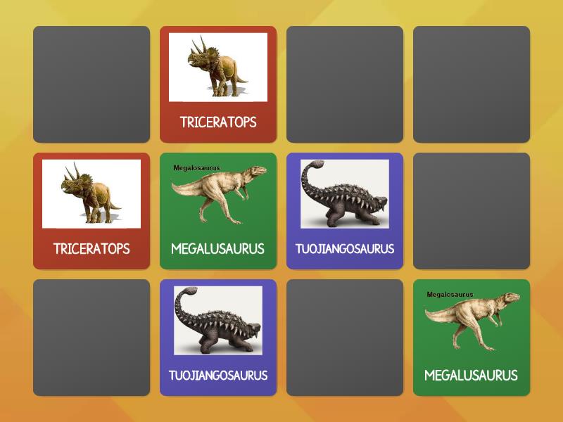 Memorama De Dinosaurios Matching Pairs