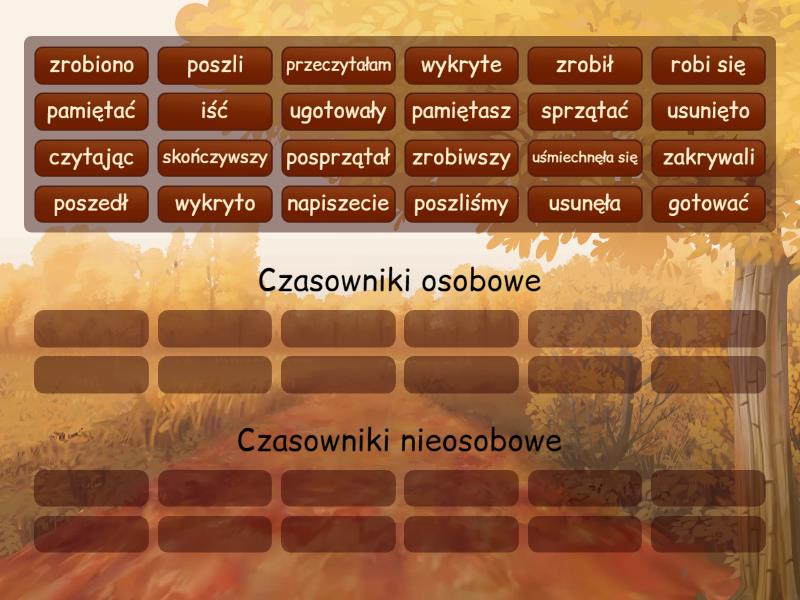 Czasowniki Formy Osobowe I Nieosobowe Group Sort