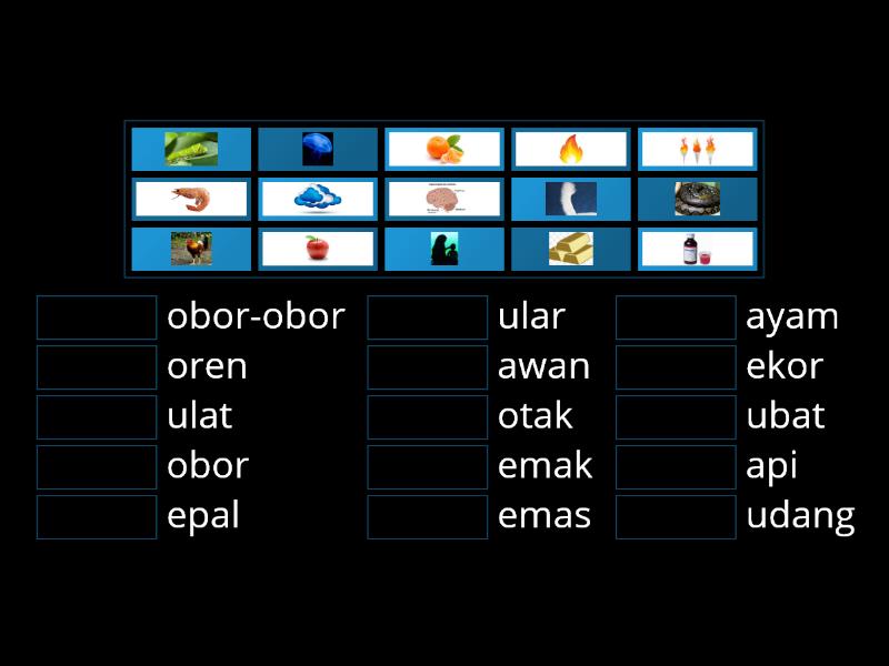 Huruf Vokal A E I O U Match Up