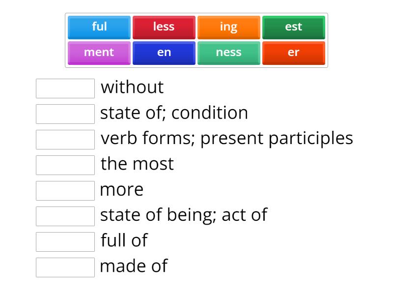 Suffixes Match Up