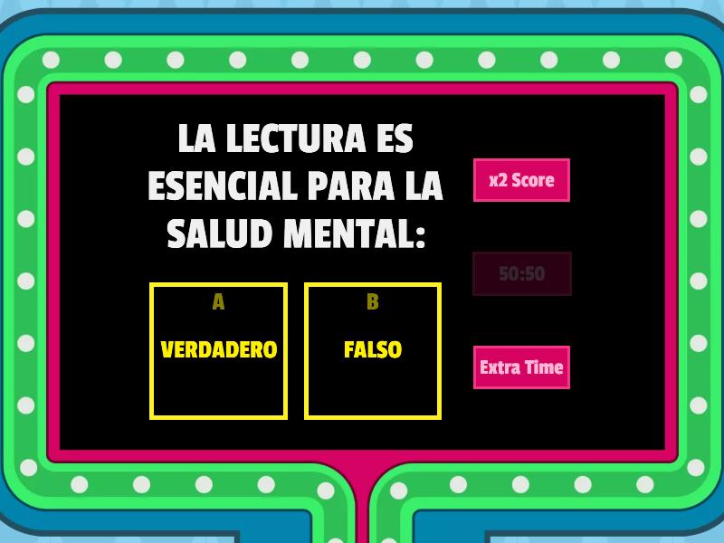 LA LECTURA SILENCIOSA Gameshow Quiz