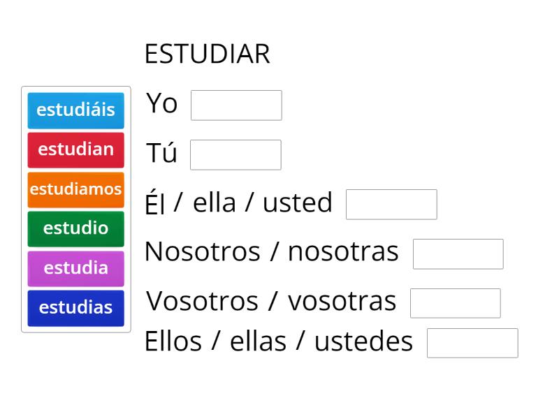 El Presente De Indicativo Verbos Regulares Complete A Frase