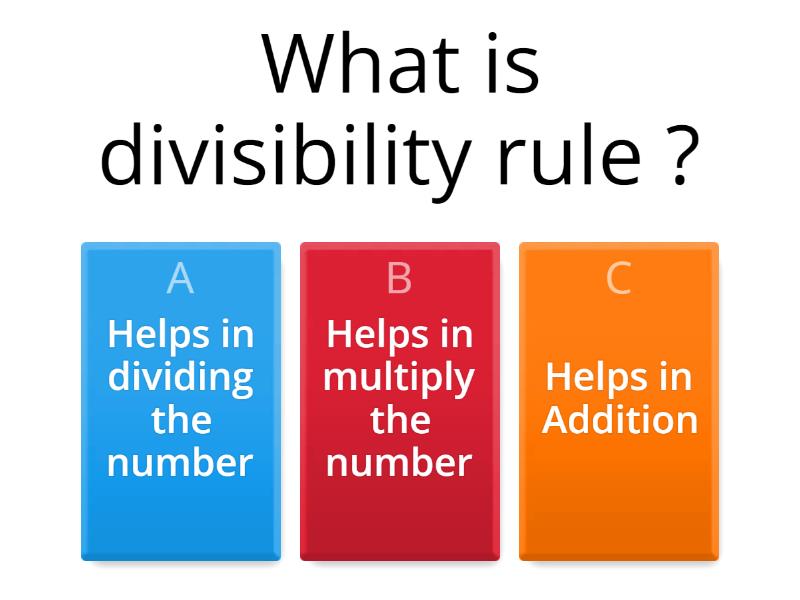 Divisibility Rule Test Quiz