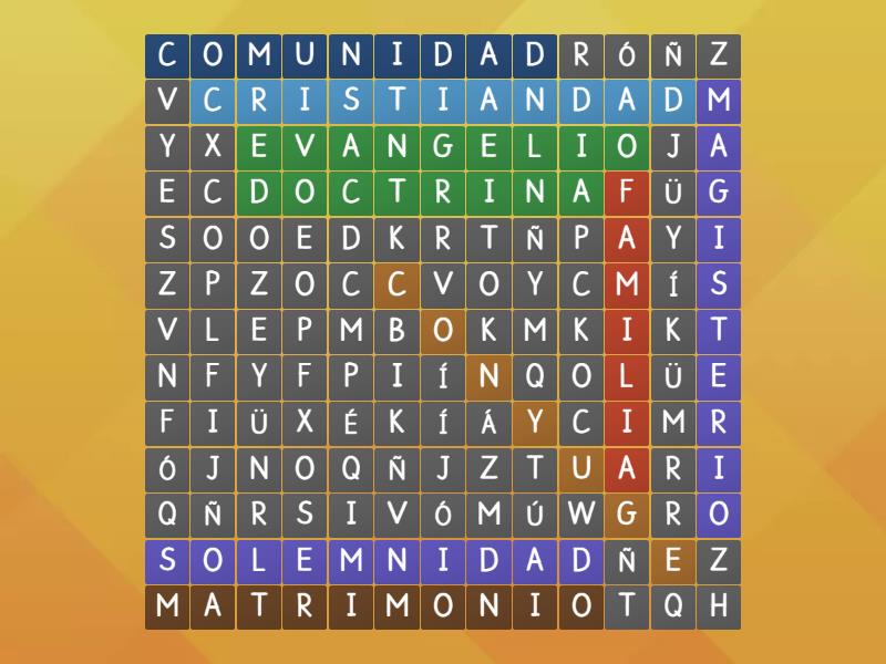 Sopa De Letras Religion Wordsearch