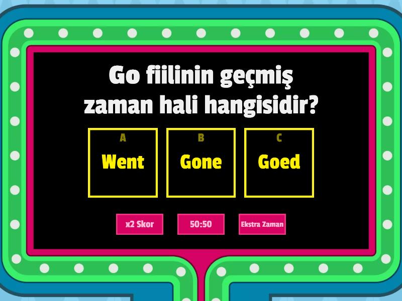 Regular And Irregular Verbs Gameshow Quiz