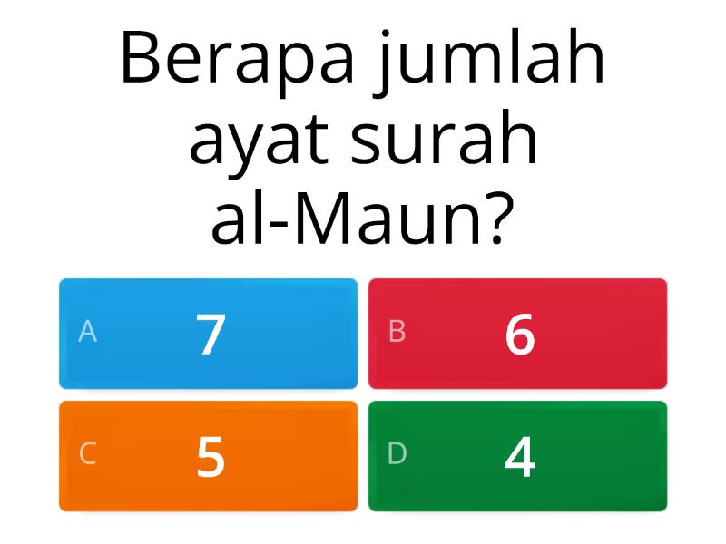 Surah Al Maun Quiz