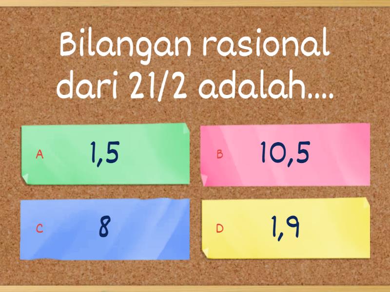 BILANGAN RASIONAL DAN IRASIONAL Quiz