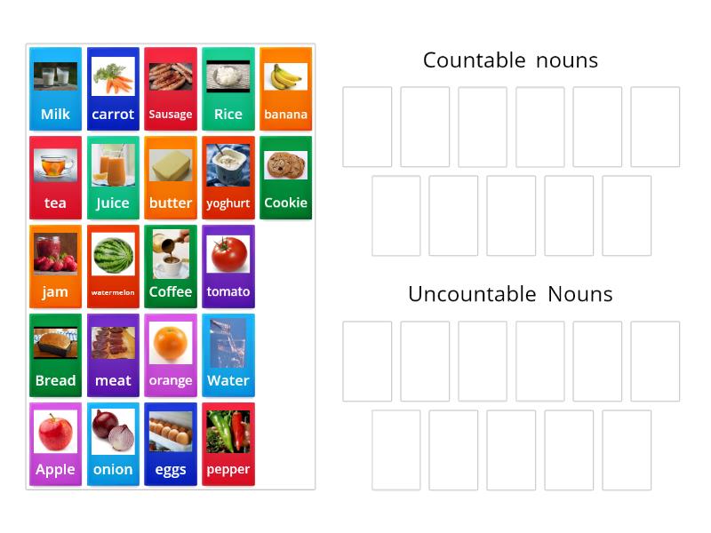 Metro L Countable And Uncountable Nouns Posortuj