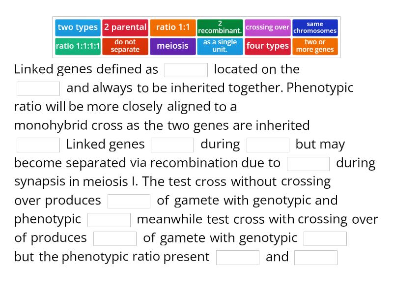 Linked Gene And Sex Linked Gene Missing Word