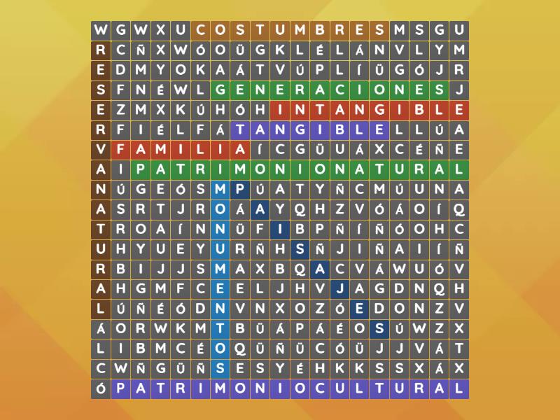 El Patrimonio Wordsearch