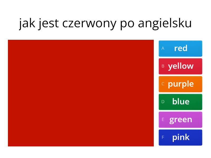 Kolory Po Angielsku Test