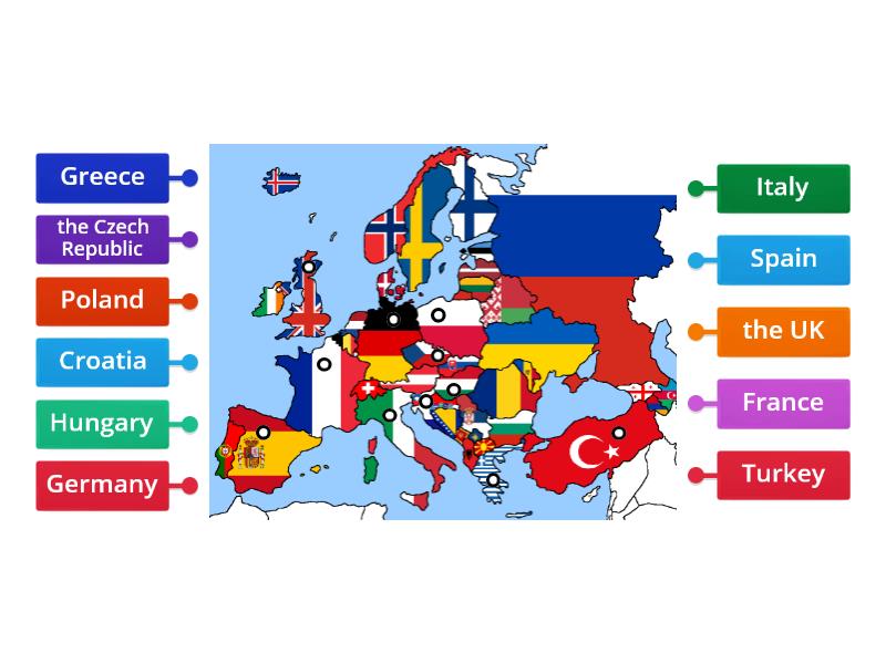 Europe Map Label Countries Solutions Diagrama Con Etiquetas