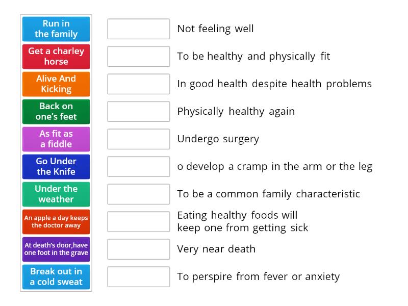 Health Idioms Match Up