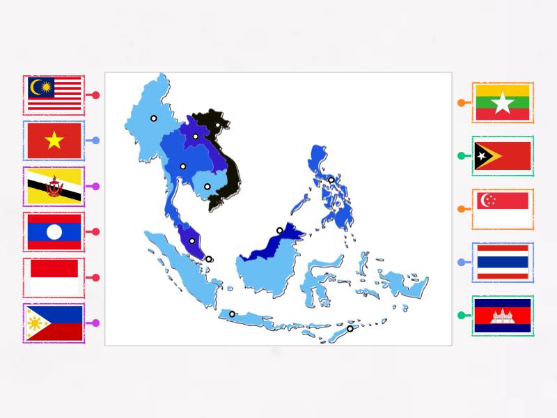 Peta Asean Labelled Diagram