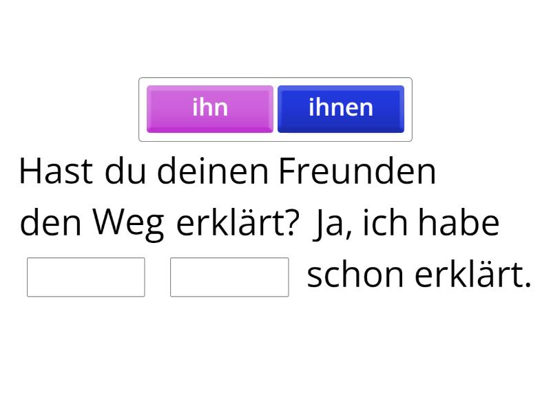 A Lektion Verben Mit Dativ Und Akkusativ Pronomen Missing Word