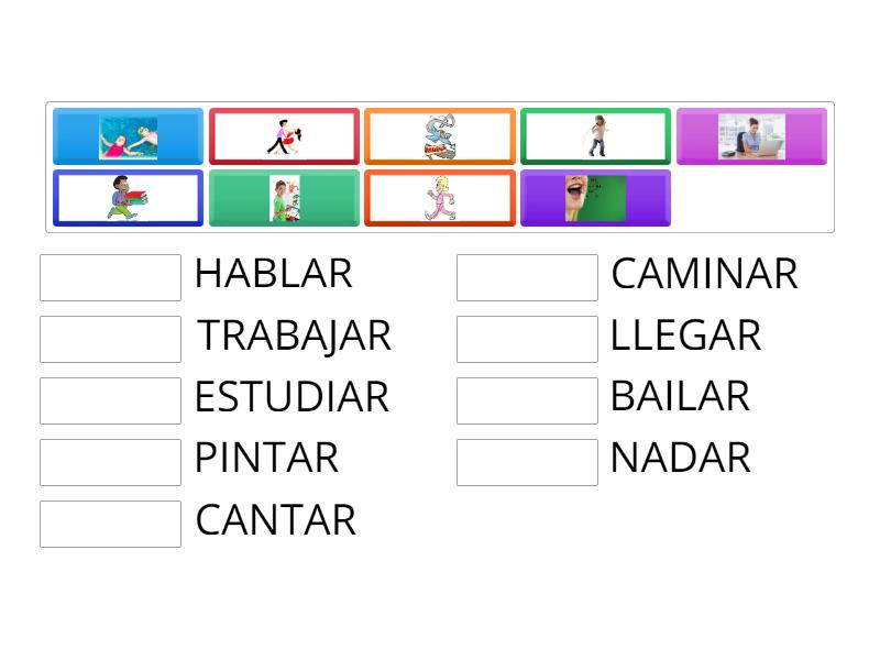 Acciones Verbos Regulares Ar Match Up