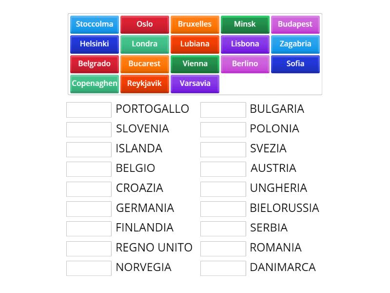 Capitali E Stati Europei Match Up