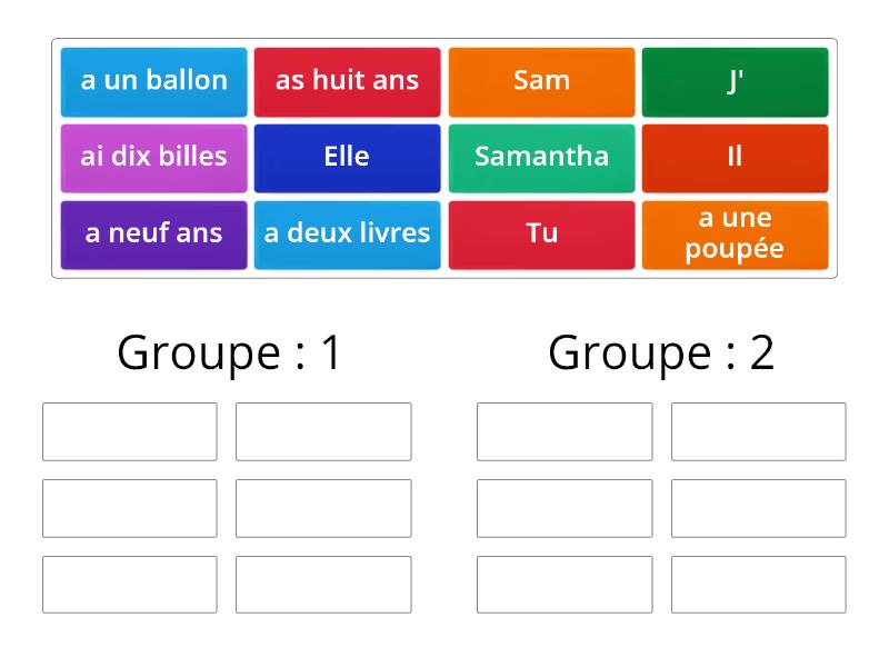 Verbe Avoir Group Sort