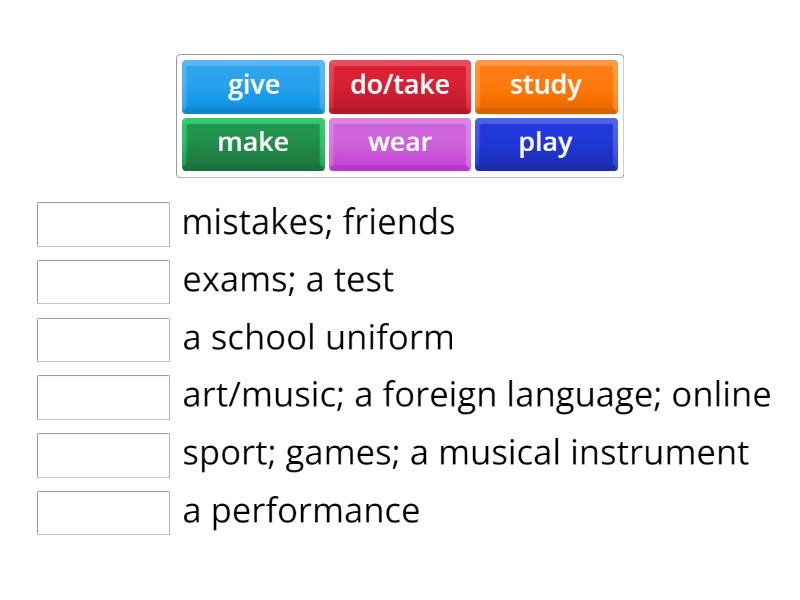 SpeakOut A2 Unit 4 2 Make Collocations Match Up