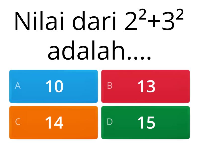 Bilangan Berpangkat Dan Bentuk Akar Quiz